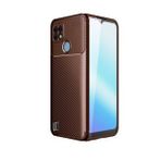 Pilanix Realme C21 Kılıf Karbon Desenli Lux Negro Silikon Kahverengi
