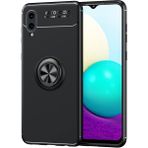 Pilanix Samsung Galaxy A02 Kılıf Yüzüklü Manyetik Ravel Silikon Siyah