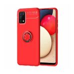 Pilanix Samsung Galaxy A02S Kılıf Yüzüklü Manyetik Ravel Silikon Kırmızı