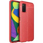 Pilanix Samsung Galaxy A03S Kılıf Deri Desenli Lux Niss Silikon - Kırmızı