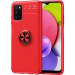 Pilanix Samsung Galaxy A03S Kılıf Yüzüklü Manyetik Ravel Silikon - Kırmızı