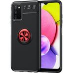 Pilanix Samsung Galaxy A03S Kılıf Yüzüklü Manyetik Ravel Silikon - Siyah - Kırmızı