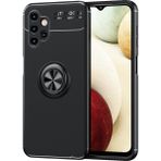 Pilanix Samsung Galaxy A13 4G Kılıf Yüzüklü Manyetik Ravel Silikon Siyah