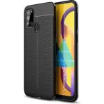 Pilanix Samsung Galaxy A21S Kılıf Deri Desenli Lux Niss Silikon Siyah