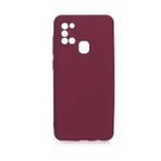 Pilanix Samsung Galaxy A21S Kılıf Kamera Korumalı İçi Süet Mara Lansman Silikon Bordo