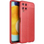 Pilanix Samsung Galaxy A22 4G Kılıf Deri Desenli Lux Niss Silikon Kırmızı