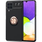 Pilanix Samsung Galaxy A22 4g Kılıf Yüzüklü Manyetik Ravel Silikon - Rose Gold