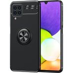 Pilanix Samsung Galaxy A22 4G Kılıf Yüzüklü Manyetik Ravel Silikon Siyah