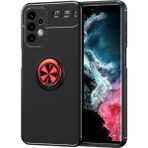 Pilanix Samsung Galaxy A23 Kılıf Yüzüklü Manyetik Ravel Silikon Siyah - Kırmızı