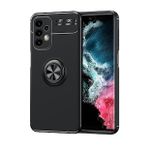 Pilanix Samsung Galaxy A23 Kılıf Yüzüklü Manyetik Ravel Silikon Siyah