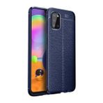 Pilanix Samsung Galaxy A31 Kılıf Deri Desenli Lux Niss Silikon Lacivert