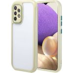 Pilanix Samsung Galaxy A32 4g Kılıf Renkli Silikon Kenarlı Arkası Şeffaf Kamera Korumalı Vitamin Kapak - Gold