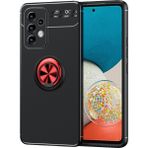 Pilanix Samsung Galaxy A33 5g Kılıf Yüzüklü Manyetik Ravel Silikon - Siyah - Kırmızı