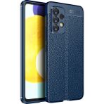 Pilanix Samsung Galaxy A53 Kılıf Deri Desenli Lux Niss Silikon Lacivert