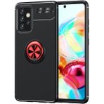 Pilanix Samsung Galaxy A72 Kılıf Yüzüklü Manyetik Ravel Silikon - Siyah - Kırmızı