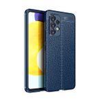 Pilanix Samsung Galaxy A73 Kılıf Deri Desenli Lux Niss Silikon Lacivert