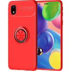 Pilanix Samsung Galaxy M01 Core Kılıf Yüzüklü Manyetik Ravel Silikon Kırmızı