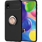 Pilanix Samsung Galaxy M01 Core Kılıf Yüzüklü Manyetik Ravel Silikon - Rose Gold