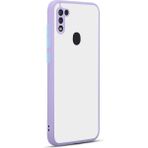 Pilanix Samsung Galaxy M11 Kılıf Renkli Kenarlı Kamera Korumalı Buzlu Hux Kapak Mor