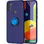Pilanix Samsung Galaxy M11 Kılıf Yüzüklü Manyetik Ravel Silikon Lacivert