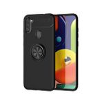 Pilanix Samsung Galaxy M11 Kılıf Yüzüklü Manyetik Ravel Silikon Siyah