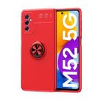 Pilanix Samsung Galaxy M52 Kılıf Yüzüklü Manyetik Ravel Silikon - Kırmızı