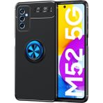 Pilanix Samsung Galaxy M52 Kılıf Yüzüklü Manyetik Ravel Silikon - Mavi