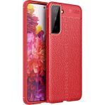 Pilanix Samsung Galaxy S21 Kılıf Deri Desenli Lux Niss Silikon Kırmızı