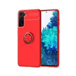 Pilanix Samsung Galaxy S21 Kılıf Yüzüklü Manyetik Ravel Silikon Kırmızı