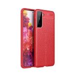 Pilanix Samsung Galaxy S21 Plus Kılıf Deri Desenli Lux Niss Silikon Kırmızı