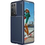 Pilanix Samsung Galaxy S21 Ultra Kılıf Karbon Desenli Lux Negro Silikon Lacivert