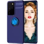 Pilanix Samsung Galaxy S21 Ultra Kılıf Yüzüklü Manyetik Ravel Silikon Lacivert