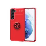 Pilanix Samsung Galaxy S22 Kılıf Yüzüklü Manyetik Ravel Silikon Kırmızı