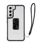 Pilanix Samsung Galaxy S22 Yüzüklü İpli Manyetik Şeffaf V Kılıf
