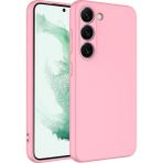 Pilanix Samsung Galaxy S23 Plus Kılıf Içi Süet Renkli Mara Lansman Silikon - Pembe