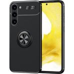 Pilanix Samsung Galaxy S23 Plus Kılıf Yüzüklü Manyetik Ravel Silikon - Siyah