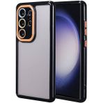Pilanix Samsung Galaxy S24 Ultra Kılıf Renkli Silikon Kenarlı Arkası Şeffaf Kamera Korumalı Vitamin Kapak - Siyah