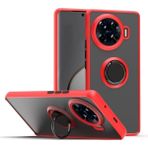 Pilanix Tecno Spark 20 Pro Plus Kılıf Kamera Korumalı Yüzüklü Manyetik Standlı Arkası Buzlu Iring Kapak - Kırmızı
