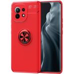 Pilanix Xiaomi M11 Kılıf Yüzüklü Manyetik Ravel Silikon - Kırmızı - Mi 11