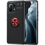 Pilanix Xiaomi M11 Kılıf Yüzüklü Manyetik Ravel Silikon - Siyah - Kırmızı - Mi 11