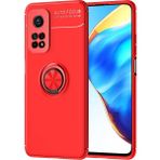 Pilanix Xiaomi Mi 10T Kılıf Yüzüklü Manyetik Ravel Silikon Kırmızı