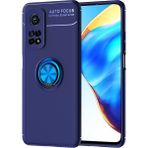 Pilanix Xiaomi Mi 10T Kılıf Yüzüklü Manyetik Ravel Silikon Lacivert