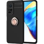 Pilanix Xiaomi Mi 10T Kılıf Yüzüklü Manyetik Ravel Silikon - Rose Gold