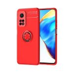 Pilanix Xiaomi Mi 10T Pro Kılıf Yüzüklü Manyetik Ravel Silikon Kırmızı