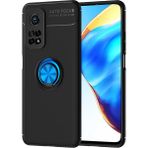 Pilanix Xiaomi Mi 10T Pro Kılıf Yüzüklü Manyetik Ravel Silikon Mavi