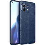 Pilanix Xiaomi Mi 11 Kılıf Deri Desenli Lux Niss Silikon Lacivert