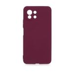 Pilanix Xiaomi Mi 11 Lite Kılıf Kamera Korumalı İçi Süet Mara Lansman Silikon Bordo
