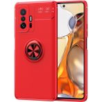 Pilanix Xiaomi Mi 11T Kılıf Yüzüklü Manyetik Ravel Silikon Kırmızı