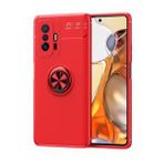Pilanix Xiaomi Mi 11T Pro Kılıf Yüzüklü Manyetik Ravel Silikon Kırmızı
