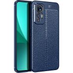 Pilanix Xiaomi Mi 12 Lite Kılıf Deri Desenli Lux Niss Silikon Lacivert